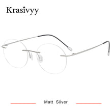 Load image into Gallery viewer, Krasivyy Pure Titanium Rimless Glasses Frame Men  Brand Designer Prescription Eyeglasses Women Vintage Round Eyewear