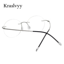 Load image into Gallery viewer, Krasivyy Pure Titanium Rimless Glasses Frame Men  Brand Designer Prescription Eyeglasses Women Vintage Round Eyewear