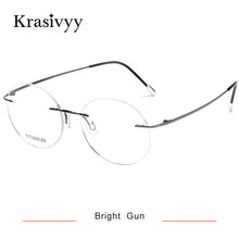 Load image into Gallery viewer, Krasivyy Pure Titanium Rimless Glasses Frame Men  Brand Designer Prescription Eyeglasses Women Vintage Round Eyewear