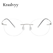 Load image into Gallery viewer, Krasivyy Pure Titanium Rimless Glasses Frame Men  Brand Designer Prescription Eyeglasses Women Vintage Round Eyewear