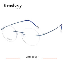 Load image into Gallery viewer, Krasivyy Pure Titanium Rimless Glasses Frame Men  Brand Designer Prescription Eyeglasses Women Vintage Round Eyewear