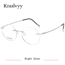 Load image into Gallery viewer, Krasivyy Pure Titanium Rimless Glasses Frame Men  Brand Designer Prescription Eyeglasses Women Vintage Round Eyewear