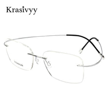 Load image into Gallery viewer, Krasivyy Pure Titanium Rimless Glasses Frame Men Prescription Eyeglasses Germany Women Myopia Optical Frame Screwless Eyewear