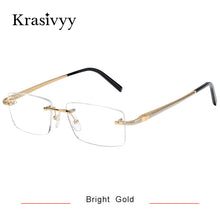 Load image into Gallery viewer, Krasivyy Pure Titanium Rimless Glasses Frame Men  Spring Hinge Myopia Prescription Eyeglasses Optical Square Eyewear