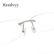Load image into Gallery viewer, Krasivyy Pure Titanium Rimless Glasses Frame Men  Spring Hinge Myopia Prescription Eyeglasses Optical Square Eyewear