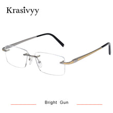 Load image into Gallery viewer, Krasivyy Pure Titanium Rimless Glasses Frame Men  Spring Hinge Myopia Prescription Eyeglasses Optical Square Eyewear