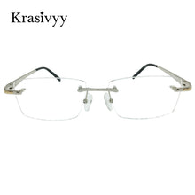 Load image into Gallery viewer, Krasivyy Pure Titanium Rimless Glasses Frame Men  Spring Hinge Myopia Prescription Eyeglasses Optical Square Eyewear