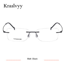 Load image into Gallery viewer, Krasivyy Pure Titanium Rimless Glasses Frame Men Ultralight Myopia Prescription Eyewear Rectangle Screwless Frameless Eyeglasses