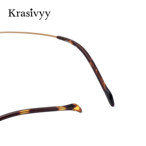 Krasivyy Pure Titanium Rimless Glasses Frame Men Ultralight Myopia Prescription Eyewear Rectangle Screwless Frameless Eyeglasses