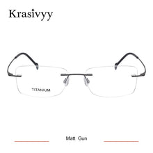 Load image into Gallery viewer, Krasivyy Pure Titanium Rimless Glasses Frame Men Ultralight Myopia Prescription Eyewear Rectangle Screwless Frameless Eyeglasses