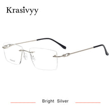 Load image into Gallery viewer, Krasivyy Pure Titanium Rimless Glasses Frame Men Ultralight Optical Prescription Eyeglasses Women 2023 Myopia Square Eyewear