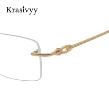 Load image into Gallery viewer, Krasivyy Pure Titanium Rimless Glasses Frame Men Ultralight Optical Prescription Eyeglasses Women 2023 Myopia Square Eyewear
