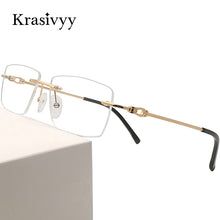 Load image into Gallery viewer, Krasivyy Pure Titanium Rimless Glasses Frame Men Ultralight Optical Prescription Eyeglasses Women 2023 Myopia Square Eyewear