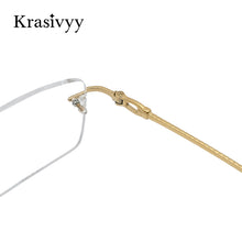 Load image into Gallery viewer, Krasivyy Pure Titanium Rimless Glasses Frame Men Ultralight Optical Prescription Eyeglasses Women 2023 Myopia Square Eyewear