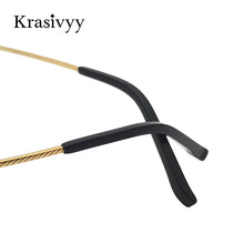 Load image into Gallery viewer, Krasivyy Pure Titanium Rimless Glasses Frame Men Ultralight Optical Prescription Eyeglasses Women 2023 Myopia Square Eyewear