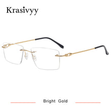 Load image into Gallery viewer, Krasivyy Pure Titanium Rimless Glasses Frame Men Ultralight Optical Prescription Eyeglasses Women 2023 Myopia Square Eyewear