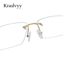 Load image into Gallery viewer, Krasivyy Pure Titanium Rimless Glasses Frame Men Ultralight Optical Prescription Eyeglasses Women 2023 Myopia Square Eyewear