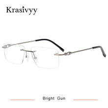 Load image into Gallery viewer, Krasivyy Pure Titanium Rimless Glasses Frame Men Ultralight Optical Prescription Eyeglasses Women 2023 Myopia Square Eyewear