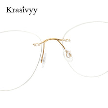 Load image into Gallery viewer, Krasivyy Pure Titanium Rimless Glasses Frame Women Cat Eye Ultralight Prescription Eyeglasses Frameless Myopia Optical Eyewear