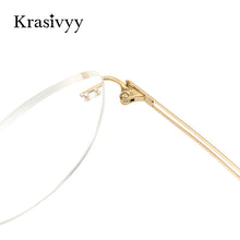 Load image into Gallery viewer, Krasivyy Pure Titanium Rimless Glasses Frame Women Cat Eye Ultralight Prescription Eyeglasses Frameless Myopia Optical Eyewear