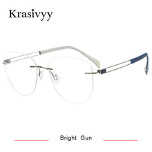 Load image into Gallery viewer, Krasivyy Pure Titanium Rimless Glasses Frame Women Cat Eye Ultralight Prescription Eyeglasses Frameless Myopia Optical Eyewear
