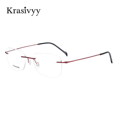 Krasivyy Pure Titanium Rimless Glasses Frame Women Screwless Design Myopia Prescription Eyeglasses Men Frameless Eyewear