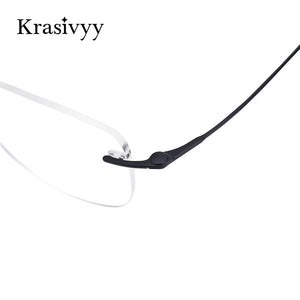 Krasivyy Pure Titanium Rimless Glasses Frame Women Screwless Design Myopia Prescription Eyeglasses Men Frameless Eyewear