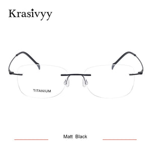 Krasivyy Pure Titanium Rimless Glasses Frame Women Screwless Design Myopia Prescription Eyeglasses Men Frameless Eyewear