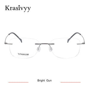 Krasivyy Pure Titanium Rimless Glasses Frame Women Screwless Design Myopia Prescription Eyeglasses Men Frameless Eyewear