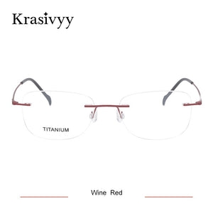 Krasivyy Pure Titanium Rimless Glasses Frame Women Screwless Design Myopia Prescription Eyeglasses Men Frameless Eyewear