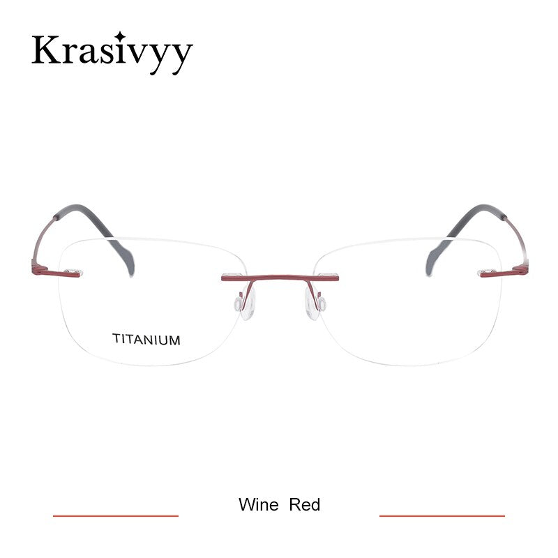Krasivyy Pure Titanium Rimless Glasses Frame Women Screwless Design Myopia Prescription Eyeglasses Men Frameless Eyewear