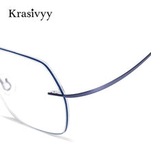 Load image into Gallery viewer, Krasivyy Pure Titanium Rimless Glasses Frame Women Ultralight Myopia Optical Prescription Eyewear Men Hexagon shapes Eyeglasses