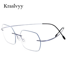 Load image into Gallery viewer, Krasivyy Pure Titanium Rimless Glasses Frame Women Ultralight Myopia Optical Prescription Eyewear Men Hexagon shapes Eyeglasses
