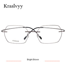 Load image into Gallery viewer, Krasivyy Pure Titanium Rimless Glasses Frame Women Ultralight Myopia Optical Prescription Eyewear Men Hexagon shapes Eyeglasses