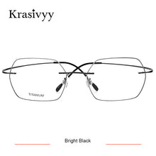 Load image into Gallery viewer, Krasivyy Pure Titanium Rimless Glasses Frame Women Ultralight Myopia Optical Prescription Eyewear Men Hexagon shapes Eyeglasses