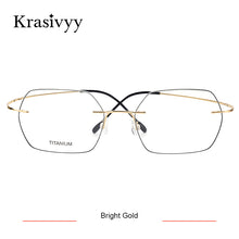 Load image into Gallery viewer, Krasivyy Pure Titanium Rimless Glasses Frame Women Ultralight Myopia Optical Prescription Eyewear Men Hexagon shapes Eyeglasses