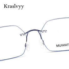 Load image into Gallery viewer, Krasivyy Pure Titanium Rimless Glasses Frame Women Ultralight Myopia Optical Prescription Eyewear Men Hexagon shapes Eyeglasses