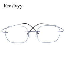 Load image into Gallery viewer, Krasivyy Pure Titanium Rimless Glasses Frame Women Ultralight Myopia Optical Prescription Eyewear Men Hexagon shapes Eyeglasses