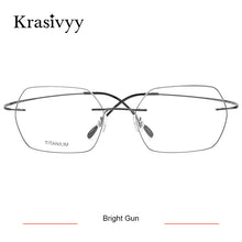 Load image into Gallery viewer, Krasivyy Pure Titanium Rimless Glasses Frame Women Ultralight Myopia Optical Prescription Eyewear Men Hexagon shapes Eyeglasses