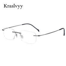 Load image into Gallery viewer, Krasivyy Pure Titanium Rimless glasses Frame Men Ultralight Optical  Prescription Eyeglasses Women Screwless Myopia Eyewear