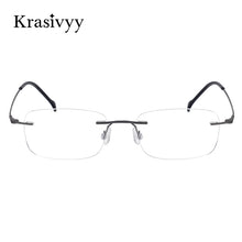 Load image into Gallery viewer, Krasivyy Pure Titanium Rimless glasses Frame Men Ultralight Optical  Prescription Eyeglasses Women Screwless Myopia Eyewear