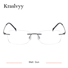 Load image into Gallery viewer, Krasivyy Pure Titanium Rimless glasses Frame Men Ultralight Optical  Prescription Eyeglasses Women Screwless Myopia Eyewear