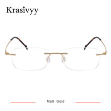 Load image into Gallery viewer, Krasivyy Pure Titanium Rimless glasses Frame Men Ultralight Optical  Prescription Eyeglasses Women Screwless Myopia Eyewear