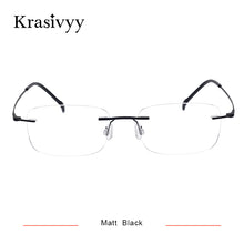 Load image into Gallery viewer, Krasivyy Pure Titanium Rimless glasses Frame Men Ultralight Optical  Prescription Eyeglasses Women Screwless Myopia Eyewear