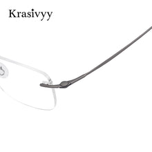 Load image into Gallery viewer, Krasivyy Pure Titanium Rimless glasses Frame Men Ultralight Optical  Prescription Eyeglasses Women Screwless Myopia Eyewear