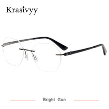 Load image into Gallery viewer, Krasivyy Pure Titanium Screwless Glasses Frame Women Ultralight Optical Prescription Eyeglasses Men Rimless Hexagonal Eyewear