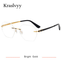 Load image into Gallery viewer, Krasivyy Pure Titanium Screwless Glasses Frame Women Ultralight Optical Prescription Eyeglasses Men Rimless Hexagonal Eyewear