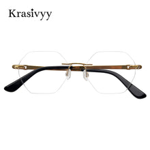 Load image into Gallery viewer, Krasivyy Pure Titanium Screwless Glasses Frame Women Ultralight Optical Prescription Eyeglasses Men Rimless Hexagonal Eyewear