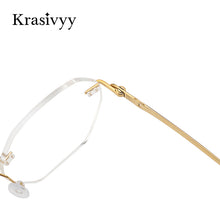 Load image into Gallery viewer, Krasivyy Pure Titanium Screwless Glasses Frame Women Ultralight Optical Prescription Eyeglasses Men Rimless Hexagonal Eyewear