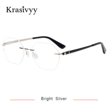 Load image into Gallery viewer, Krasivyy Pure Titanium Screwless Glasses Frame Women Ultralight Optical Prescription Eyeglasses Men Rimless Hexagonal Eyewear